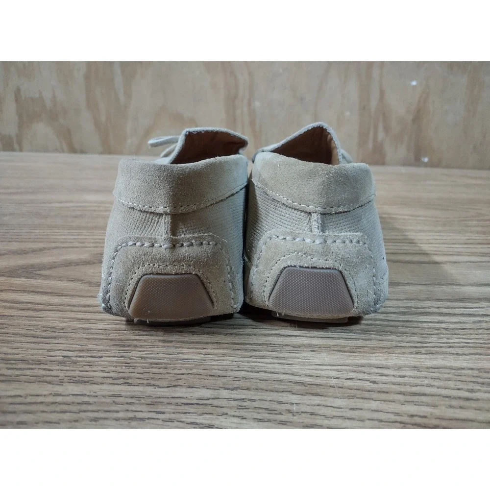 Zara Mens Tan Suede Textile Driving Loafers Bow Detail Size 41 2656/822/102